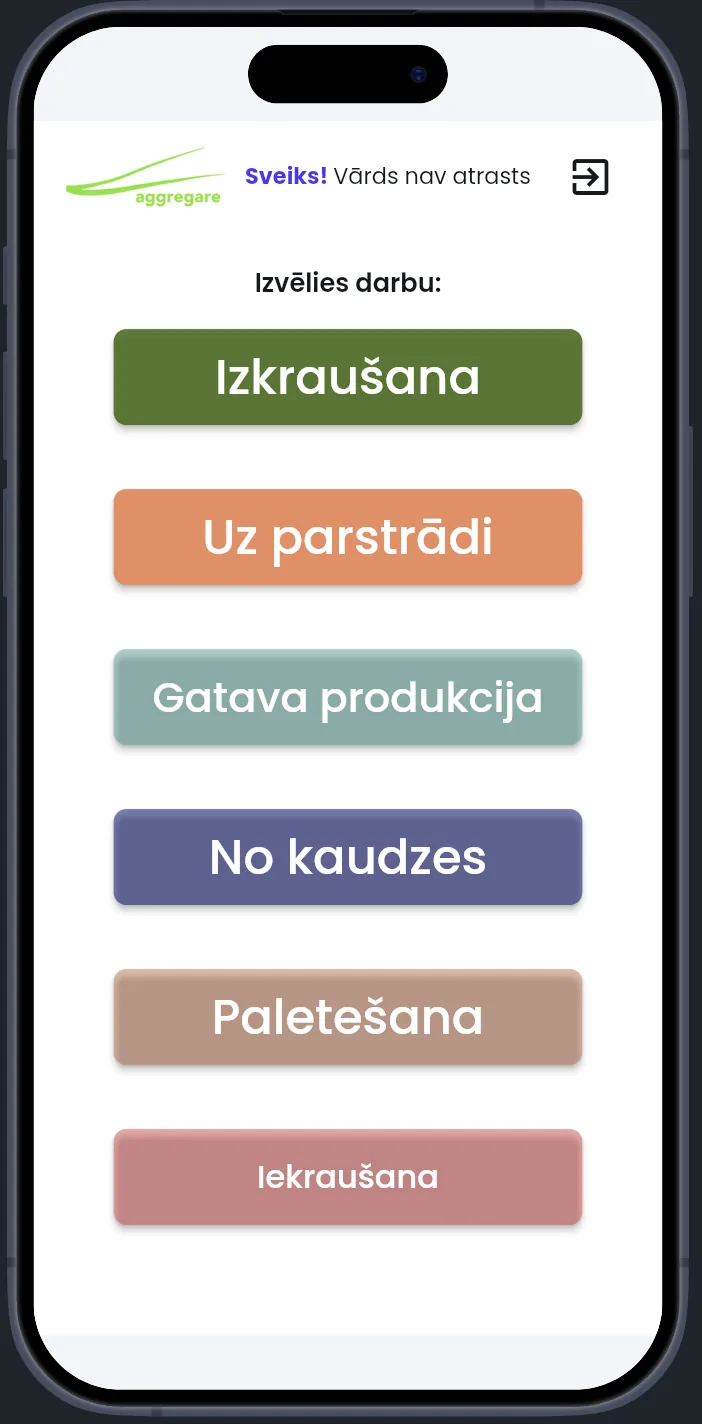 Darbu izvēlne