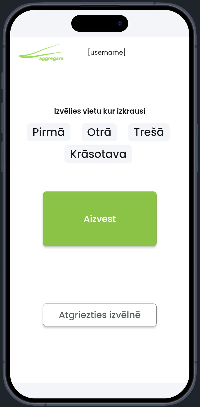 Izkraušanas vietas izvēle
