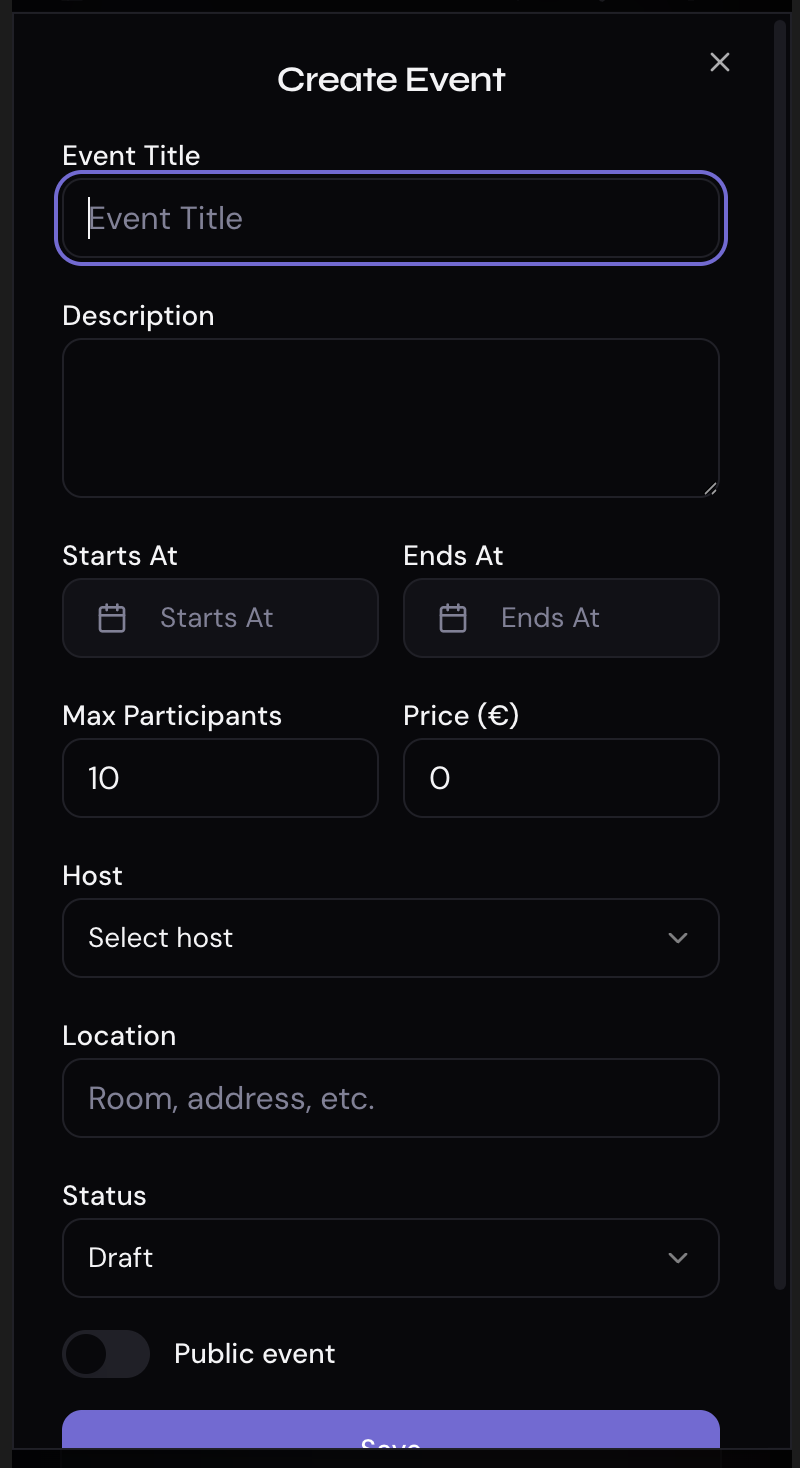 Create Event