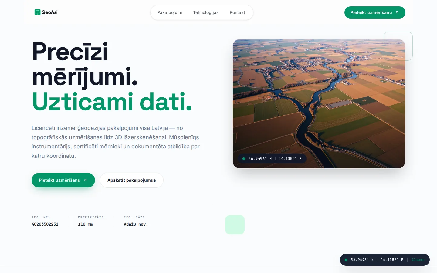 Ģeo Asi: Ģeodēzijas uzņēmuma vietne