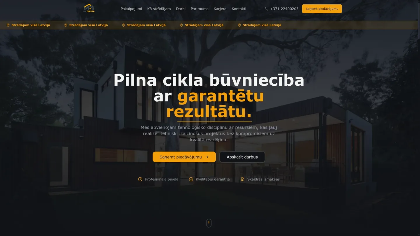 MR Grupa: Uzņēmuma mājaslapa