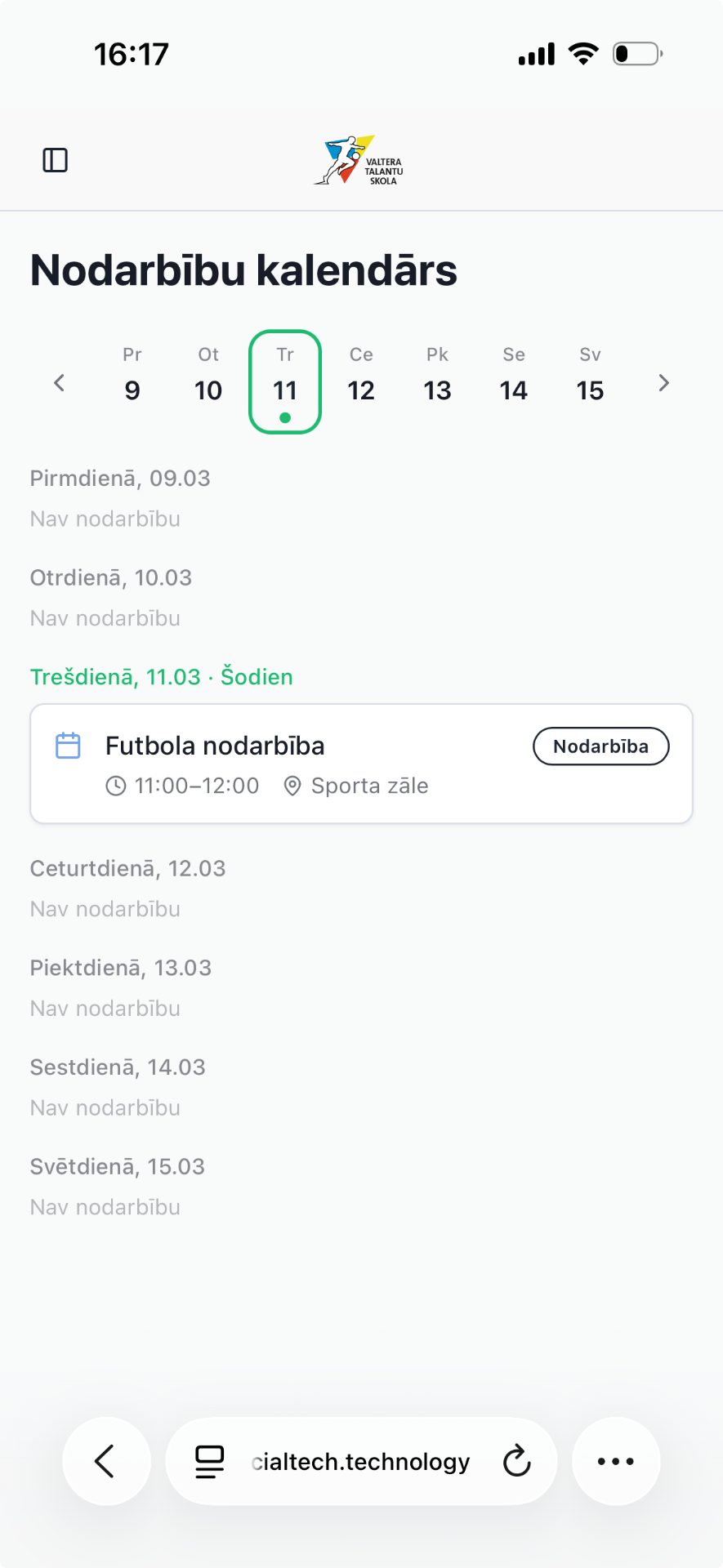Mobile Calendar