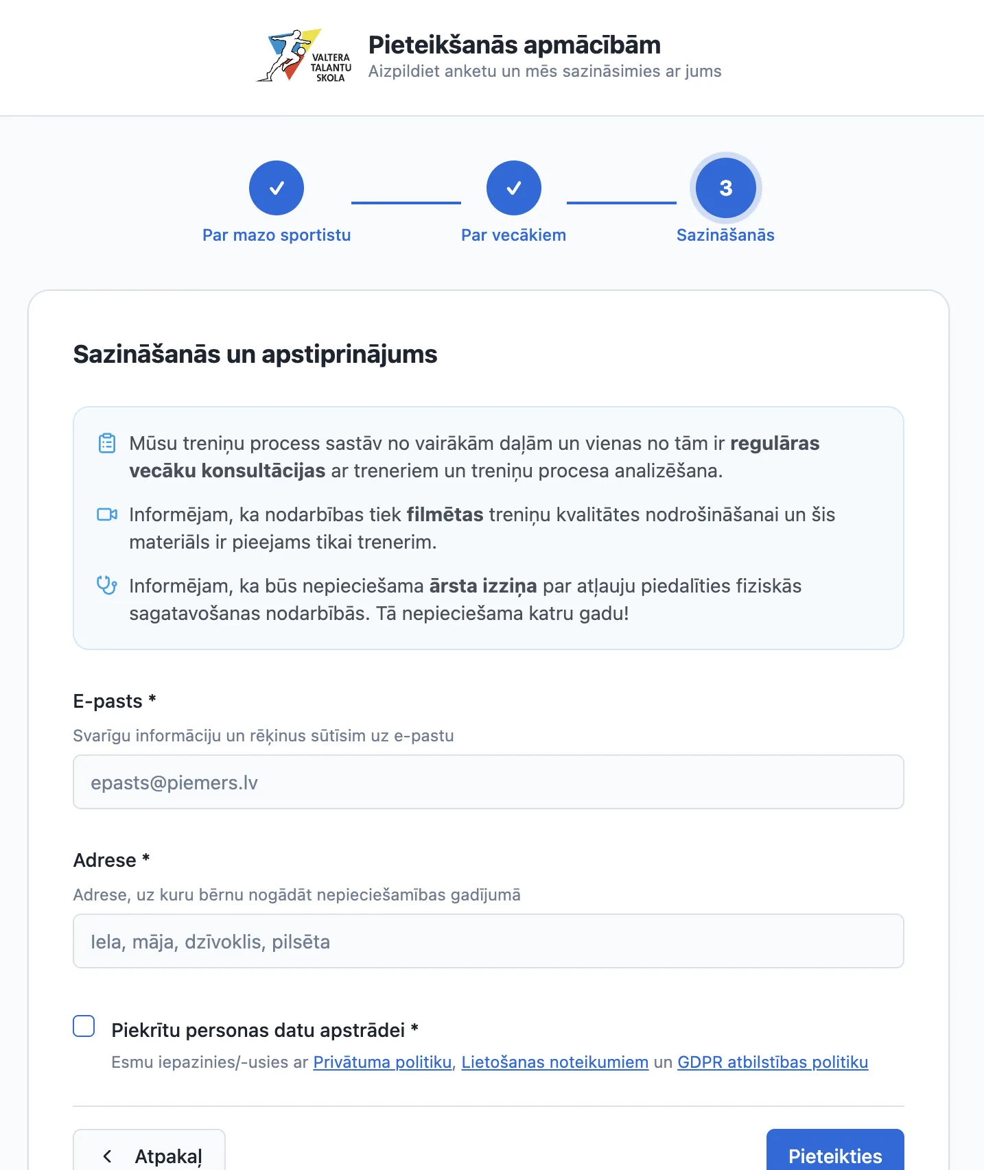 3. solis — Apstiprinājums