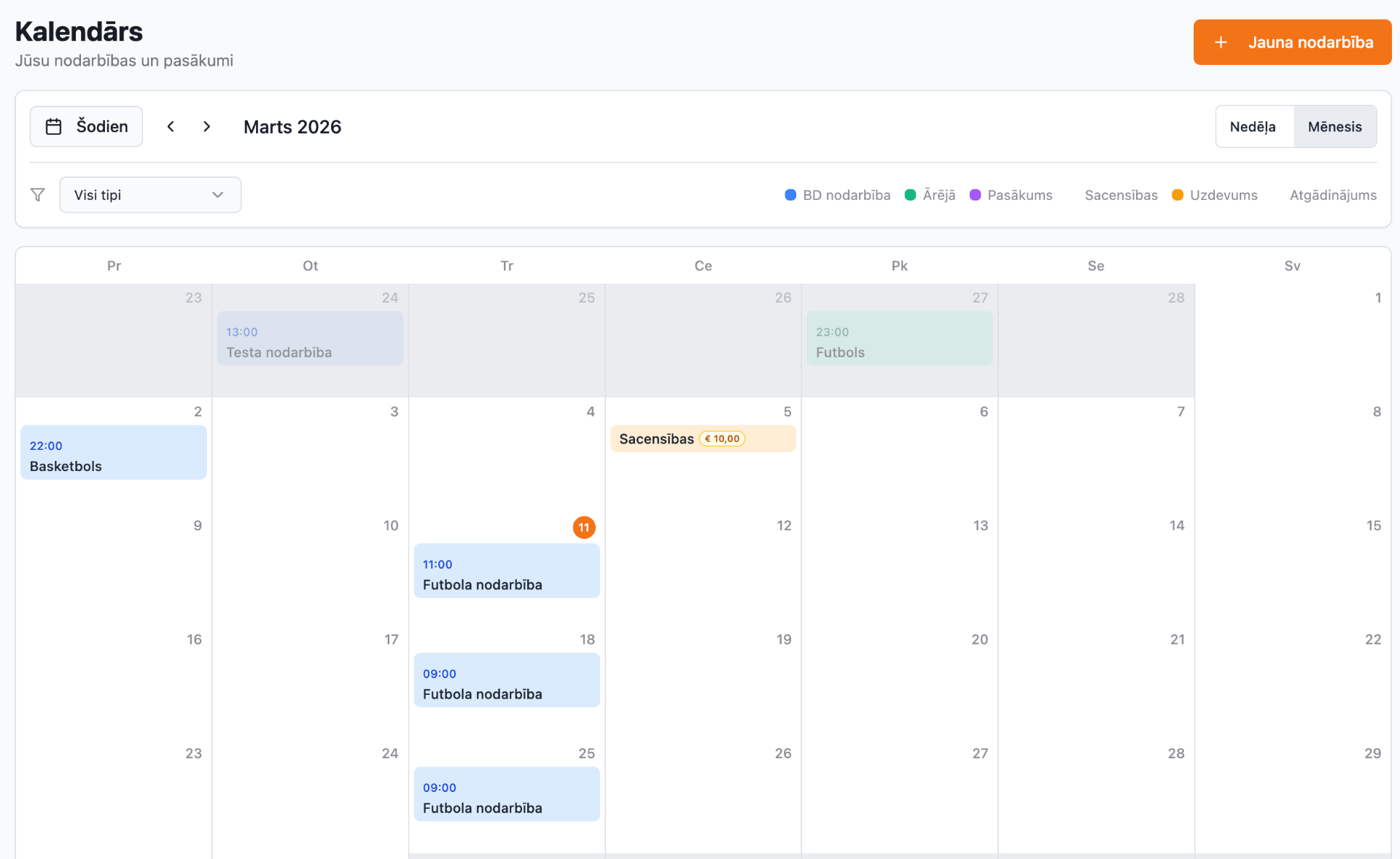 Trainer Calendar